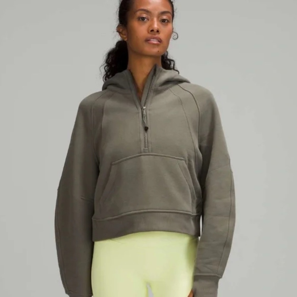 Lululemon Scuba Oversized 1/2 Zip Hoodie Grey Sage